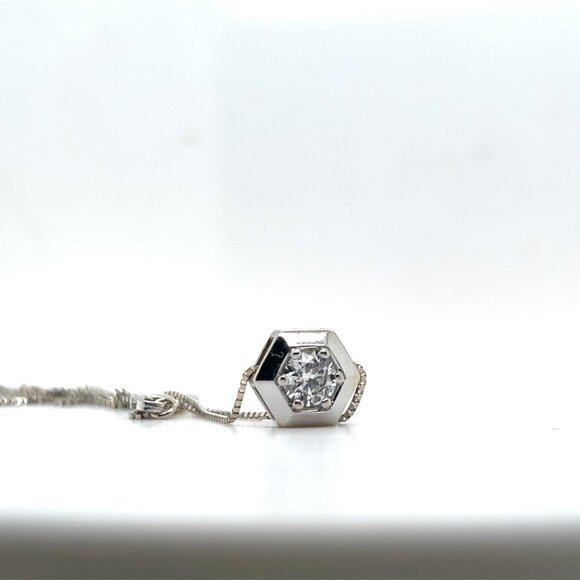 Jewelry - 10k White Gold and 0.5ct Lab-Grown Diamond Necklace